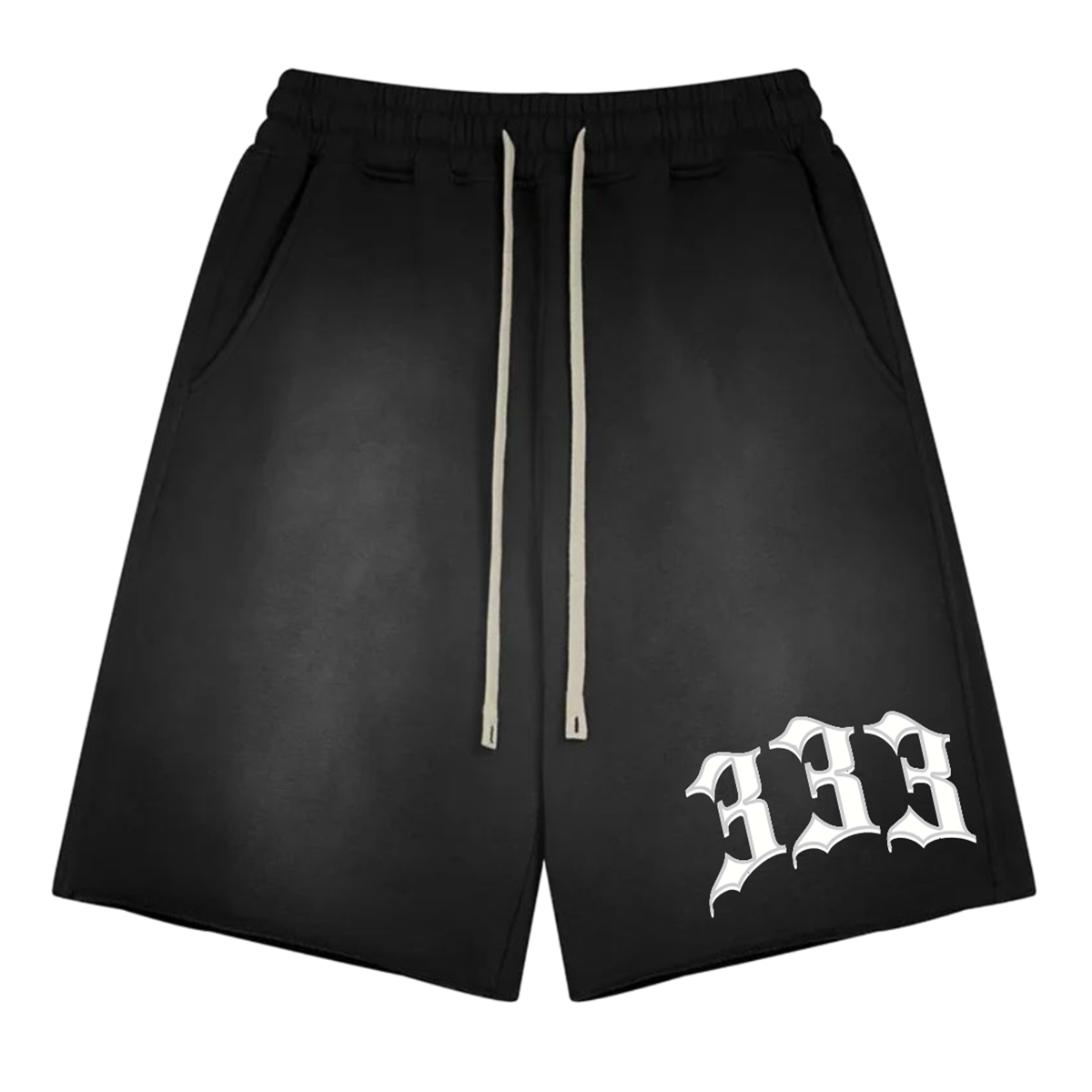 Black 333 Embroidered Sweatshorts